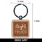Inspirational The Light Shines in the Darkness Bible Verse Engraved Wood Square Keychain Tag Charm